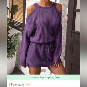 Purple sweater dress